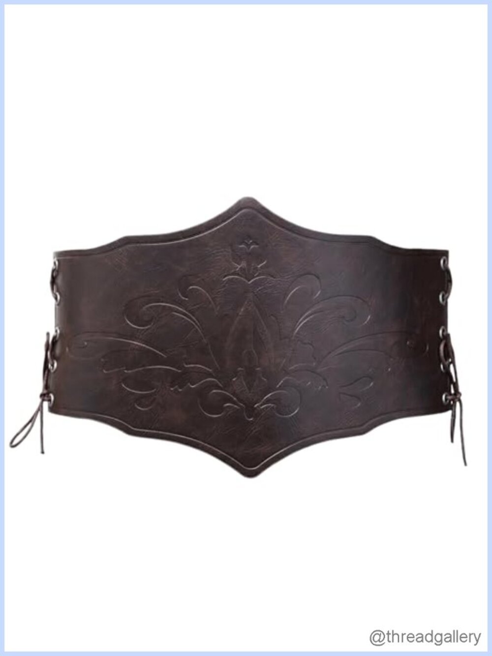 Faux Leather Renaissance Corset Belt Adjustable Waist Cincher for Women